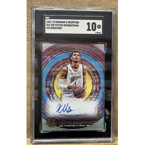 2022/23 Bowman University Inception Autograph Victor Wembanyama SGC 10