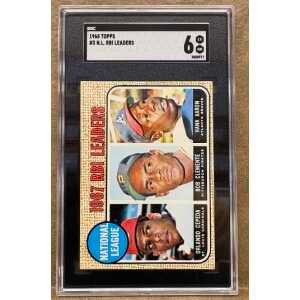 1968 Topps #3 NL RBI Leaders Aaron Clemente Cepeda SGC 6