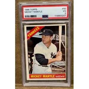 1966 Topps #50 Mickey Mantle PSA 3